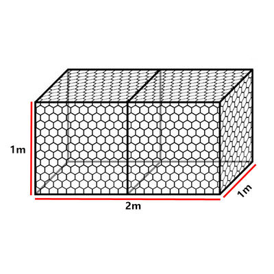 canestri del gabbione tessuti 4.0mm del filo zincato di 2x1x1m